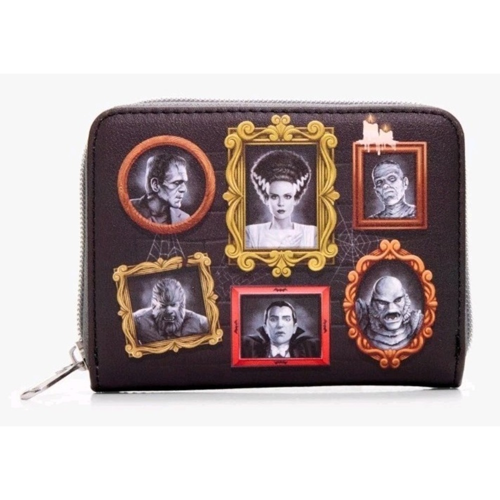 NEW Loungefly Universal Studios Monsters Characters Frames Halloween Zip Wallet